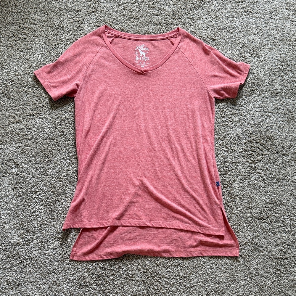 Southern Fried Cotton Coral Short Sleeve Tee